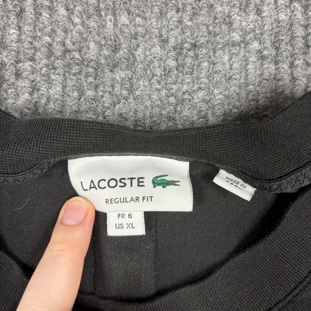 Lacoste Shirt Mens XL  Regular Fit Graphic BlackTH2041 From Court To Streets - Picture 3 of 7